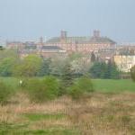 Shrewsbury, view from Underdale Rd with Prison at Centre